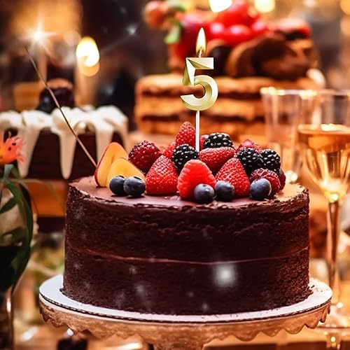 Bougies d'anniversaire – Bougies de gâteau | Bougies numérotées | Bougies d'anniversaire en forme de chiffre pour célébration, remise de diplôme, mariage, anniversaire de mariage, bougies numériques - Nail Gallerys