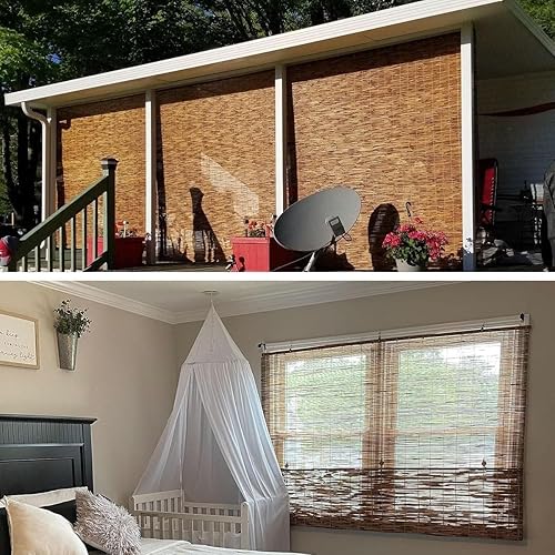 LJDJRHXH Store Bambou Exterieur Terrasse, Store Enroulement Bambou Occultant pour Fenetre, Rideau De Roseau Naturel Store Venitien Romains Respirant Personnalisable 30-160 cm Largeur - Nail Gallerys