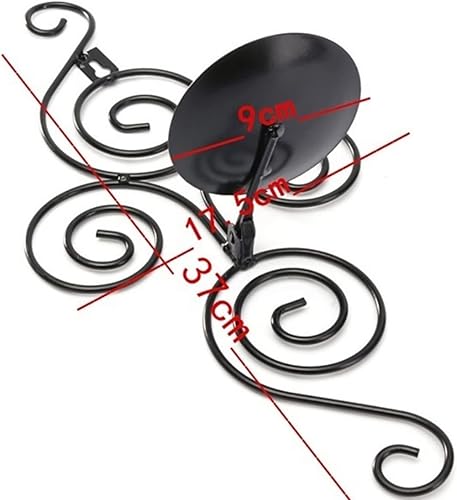 Bougeoir Mural Double hélice en Fer forgé bougeoir Mural décoration Murale (Le Noir) - Nail Gallerys