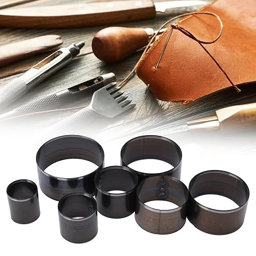 Lot de 7 Poinçons en Cuir, Outil de Trou Emporte Pièce, Outil de Poinçonnage en Cuir Creux, Outil de Poinçonnage en Cuir, Forme Ronde, Moule de Découpe, Poinçonnage pour Bricolage - Nail Gallerys