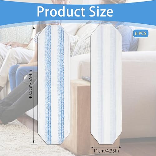 6 Pièces Recharge pour Vileda H2PrO Balai Serpillere Kit, Microfibre pour Vileda H2PrO Lavette Absorbante Recharge, pour Enlevez Les Taches Sales Tous Les sols durs - Nail Gallerys