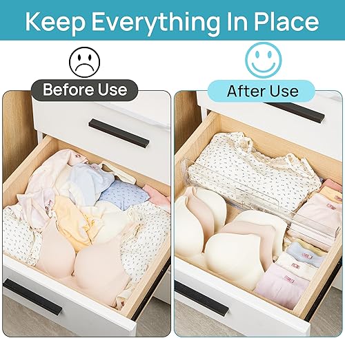 Vtopmart Lot de 8 séparateurs de tiroirs, réglables, de 25,9 à 42,1 cm, transparents, pour coiffeuse, salle de bain - Nail Gallerys