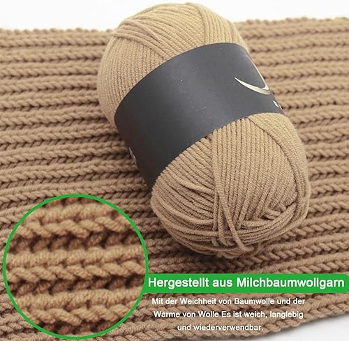 10 pièces x 50g Fil à Tricoter à la Main Fil de Coton, Fil à Crocheter，Avec de Fil de Coton au Lait, Pour le Crochet et L'artisanat, Convient aux Débutants, Facile D'entretien, 10 Couleurs - Nail Gallerys