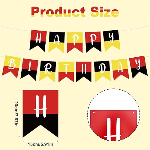 SAVITA Noir Et Rouge Happy Birthday Bannière, Guirlande Pré-Étalée Déco d'Anniversaire Souris Cartoon Fanions Thème Souris pour Garçons Filles 1er/2ème/3ème Anniversaire Baby Shower Articles Fête - Nail Gallerys