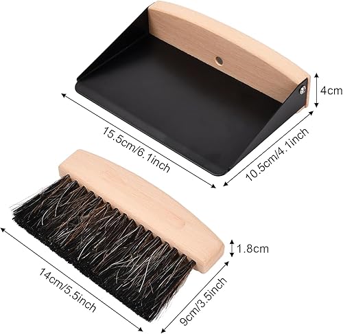 CANCYCC Lot de 2 mini balayettes de table et pelle à poussière - Noir - Brosse de table et pelle - Brosse de table - Brosse ramasse-miettes - Pour cuisine, salon - Nail Gallerys