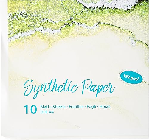 Ursus- Yupo Lot de 10 Feuilles de Papier synthétique A6 192 g/m² -Surface Lisse déchirure et à l'eau-Résistant à la lumière UV-Extrêmement résistant-100% Recyclable-Polyvalent, 16276400, Blanc - Nail Gallerys