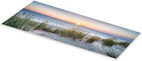 Coucher de soleil sur la plage II Poster de Jan Christopher Becke 150 x 50 cm Tableaux Décoration murale - Nail Gallerys