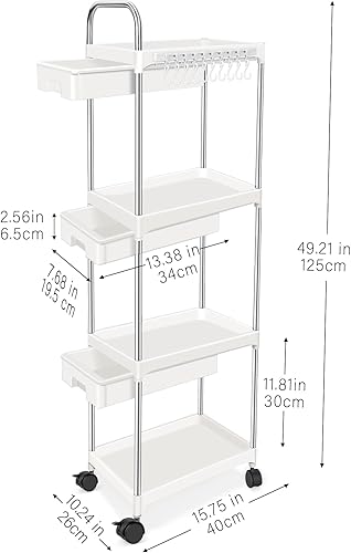 Wuciray Chariot à roulettes Rangement Desserte à roulettes Cuisine Desserte Cuisine Rangement Desserte Salle De Bain Chariot à roulettes Cuisine Chariot Cuisine Desserte a Roulette - Nail Gallerys
