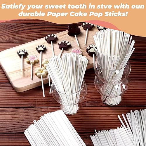 Batonnet Pop Cake, Baton Sucette, 200 Pièces Bâtonnets en Papier avec 200 Sachet Bonbon Transparent et 1600 Ties Torsadées pour Sucettes Pâtisseries Biscuits Bonbons Emballage Cadeau - Nail Gallerys
