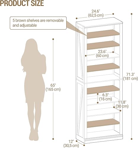 Hzuaneri Meuble à Chaussures, Meuble D'entrée Rangement 27-30 Paires, Cloison Réglable, Commode à Chaussures pour Entrée, Salon, Chambre, Armoire, Blanc SR52603X - Nail Gallerys