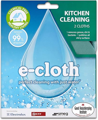 e-cloth Set de Nettoyage pour la Cuisine, Microfibre, Bleu & Vert, Set de 2 pièces - Nail Gallerys