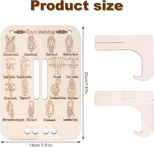 Gosknor Planche d'Entraînement aux Nœuds, 16 Éléments Essentiels avec 3 Cordes en Paracorde Kit d'Entraînement Aux Nœuds en Bois Durable, pour l'Extérieur, la Survie, le Camping et l'Escalade - Nail Gallerys