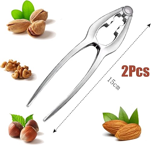 HELOVGE Casse Noix,2 Pince Casse Noisette, Pince Noix,Casse Noisette Casse Noix en Métal,Casse Noix en Acier Inoxydable, pour Noix,Aux Noix,Noisettes,Amandes,ou Autres Écrous - Nail Gallerys