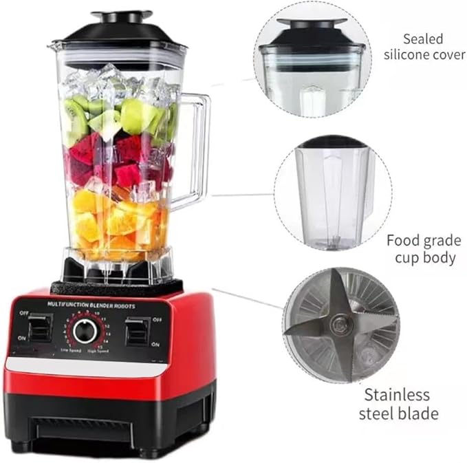 2-EN-1 Blender Mixeur, 2000W Blender Multifonctionnel, 2L Mixeur, Blender Smoothie Fruits, Nettoyage Automatique, 4 lame en Acier inoxydable pour à la Transformation des Aliments - Nail Gallerys