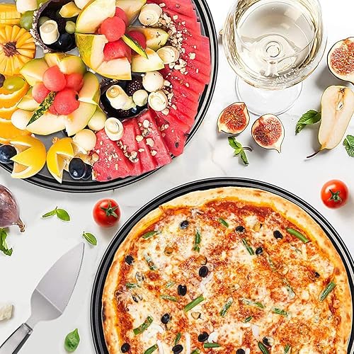 Tang Yuan 2 casseroles à pizza antiadhésives,plaque à pizza perforée circulaire antiadhésive,spatule à pizza,ensemble d'outils pour cuire une pizza croustillante - Nail Gallerys