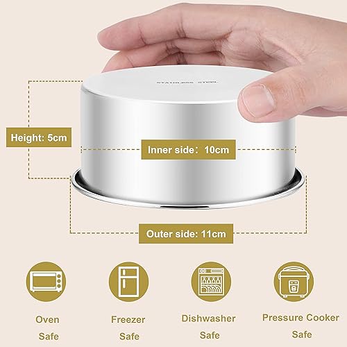 Joyfair Lot de 2 moules à gâteau ronds en acier inoxydable de 24,9 cm pour rôtir, moule monobloc et côté droit, finition miroir et passe au lave-vaisselle (25 cm) - Nail Gallerys