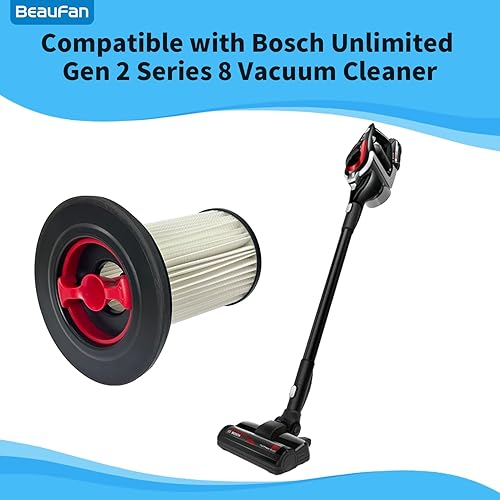 Beaufan Lot de 4 filtres HEPA et 1 brosse de nettoyage compatibles avec Bosch Unlimited Gen 2 série 8 12036642/12023349/12023350/BBS et BCS - Nail Gallerys