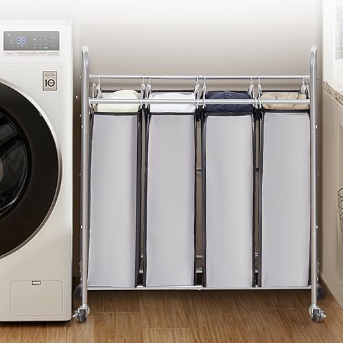 VEVOR Panier à Linge Panier à Linge Robuste avec roulettes verrouillables Robustes pour vêtements Sales dans la buanderie, la Chambre à Coucher - Nail Gallerys