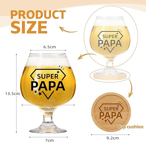 cadeau fete des peres pour papa grand-père Verre à bière personnalisé 0,5 litre Cadeaux super papa Noël Fête des pères, Cadeau drôle pour père Anniversaire - Nail Gallerys