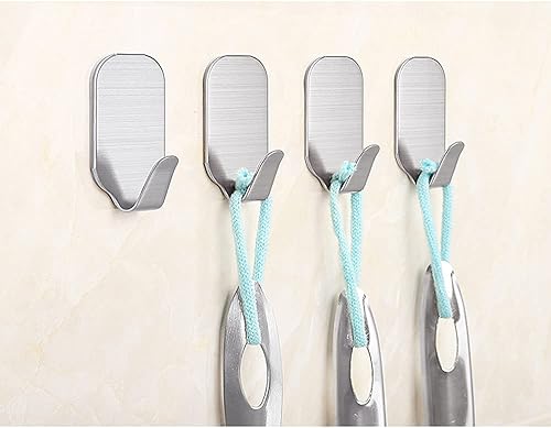 Crochets adhésif forts 3M pour murs, Crochets autocollants pour serviettes et vêtements, Crochets métalliques pour le rangement de la cuisine et de la salle de bain, Paquet de 10 - Nail Gallerys