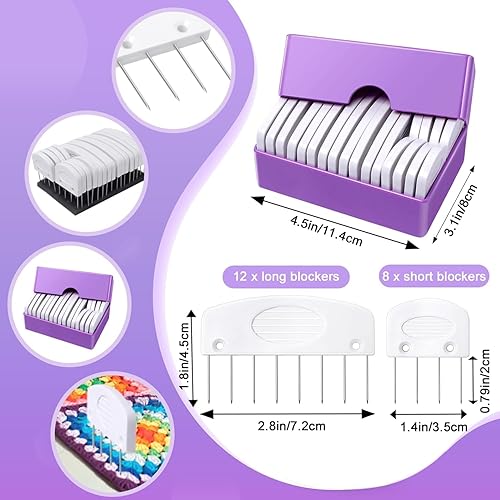 Knit Blockers Box, Aiguilles à Peigne, Bloqueurs de Tricot, Tricot Bloqueurs Kit, Tapis de Tension Crochet Accessoires, Peignes de Blocage de Tricot Aiguilles de Tension - Nail Gallerys