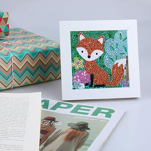 MWOOT 2 Pièces 5D Enfants Peinture Diamant Point De Croix Kit D'artisanat,DIY Childrens Diamond Art Painting Broderie Craft Peinture pour Décoration et Cadeaux 12x12CM (Renard + Licorne) - Nail Gallerys