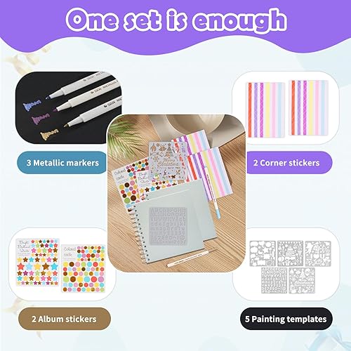 JUNUNDJING Album Photo Scrapbooking(2 PCS), 40 Feuilles/80 Pages DIY Scrapbooking Album, Album 17 X 17 Cm Livre Scrapbooking, Album Photo Traditionnel, Livre Photo, Livre D'or Pour (Bleu) - Nail Gallerys