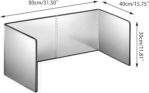 WMLBK Protection anti-éclaboussures en acier inoxydable - 30 x 80 x 40 cm - Pliable - Nail Gallerys