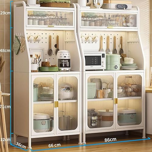 Armoire de cuisine haute - Étagère de cuisine debout - Cabinets de cuisine - Armoire multifonction - Plaque perforée - Étagère en métal - Étagère de cuisine debout - Buffet de cuisine - Expédition - Nail Gallerys