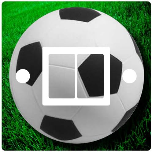 Football Sticker pour interrupteur Motif ballon de football Vert Skin Housse en vinyle (Double interrupteur avec trous à vis) - Nail Gallerys