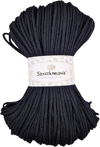 Sznurkomania - Cordon en Coton tressé - 3 mm - 100 m - 46 Couleurs - pour macramé - Gris - Nail Gallerys