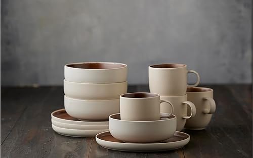 Studio Round North Set de brunch 12 pces Matte white/Matte bark - Nail Gallerys