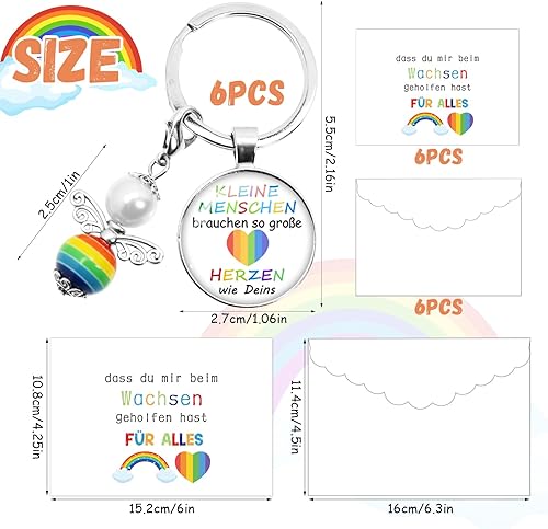 Seasboes Lot de 6 cadeaux d'adieu pour éducateur, cadeaux pour enseignants, porte-clés, cartes de remerciement, enveloppes avec abeilles et pendentif en forme de cœur pour enseignants et éducateurs, - Nail Gallerys