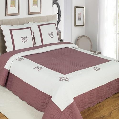 Boutis Peaceland Aubergine 260x260 Grande Dimension + 2 taies - Nail Gallerys