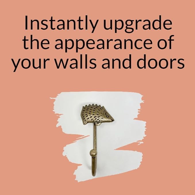 Crochets muraux en laiton antique vintage avec embrasses en bronze faites à la main (20. Hérisson) - Nail Gallerys