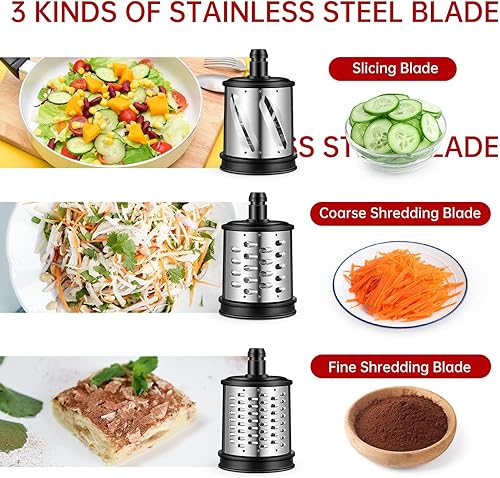 AMZCHEF Mandoline Accessoires pour ZM1501 et GM3001 Extracteur - Accessoire râpe à légumes 3 en 1 - ZM1501 Accessoires & GM3001 Accessoires - Seulement des accessoires, pas de machine Argent - Nail Gallerys