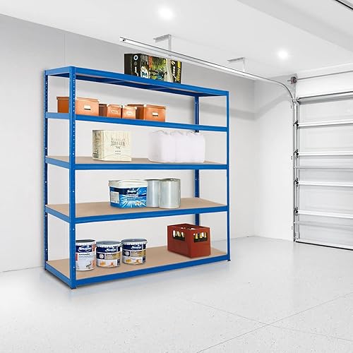 Certeo Rayonnage pour Charges Lourdes | HxLxP - 178 x 150 x 60 cm | Charge maximale 265 kg par étagère | Profondeur 60 cm | Charge Totale Acceptable 1325 kg | Rayonnage métallique - Nail Gallerys