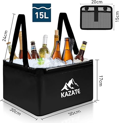 KAZATE Bassine Pliable Camping 15L Seau Plat Pliant Extérieur Lavabo Pliable Évier Camping, Noir - Nail Gallerys
