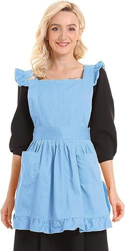 LilMents Tablier rétro réglable à volants pour cuisine, pâtisserie, nettoyage - Nail Gallerys