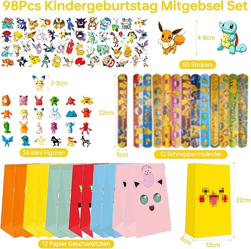 GOACRS Lot de 98 petits cadeaux d'anniversaire pour enfants avec mini figurines, bracelets à boucle, autocollants et sacs cadeaux en papier, cadeaux de fête pour garçons et filles - Nail Gallerys