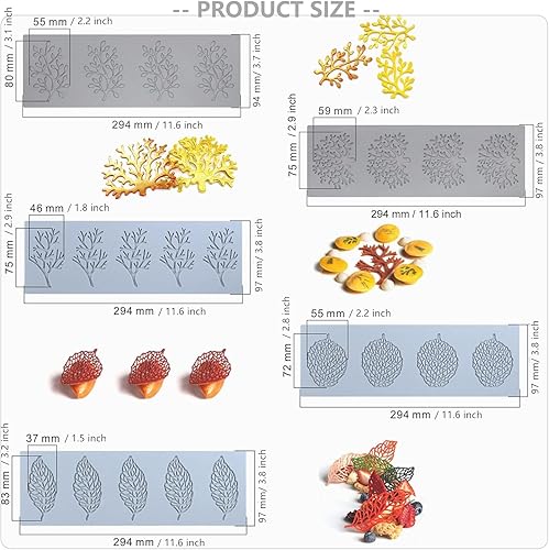 Tohrugue Moule En Dentelle En Silicone,Moule En Dentelle Fondante,Moule Gâteau Gaufrage Tapis de Dentelle Silicone Moule à Gâteau pour Décorer Gâteau Sugarcraft Mariage (Gris,5 Pcs) - Nail Gallerys