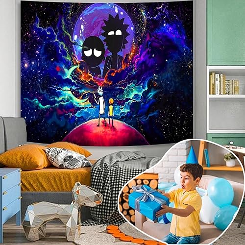 Atrippy Tapisserie murale anime pour chambre à coucher, tapisserie murale pour homme, esthétique noire, hippie, décoration murale pour fille et garçon, 130 x 152,4 cm - Nail Gallerys