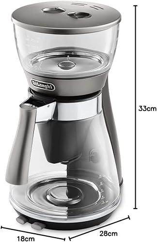 De'Longhi ICM 17210 ICM17210 Clessidra Boutons de commande directs pour la préparation selon les normes ECBC et en coquelicot, Glas/Silber - Nail Gallerys