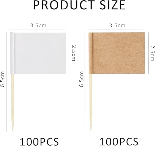 CWPFVQA 200 Pièces De Drapeaux D'Étiquettes Vierges, Drapeaux D'Étiquettes De Gâteau Inscriptibles, Drapeaux De Cure-Dents Vierges, Drapeaux De Cure-Dents De Cocktail - Nail Gallerys