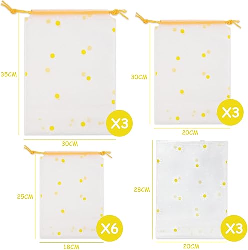 Lot de 15 sacs de voyage économiseurs d'espace, organiseur de vêtements imperméable, sac à cordon portable, sac de voyage à fermeture éclair blanche, pour vêtements, chaussures, cosmétiques - Nail Gallerys