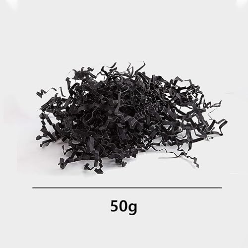 Papier déchiqueté, 50 g de papier froissé pour emballage cadeau, remplissage de boîte-cadeau, remplissage d'emballage, noir - Nail Gallerys