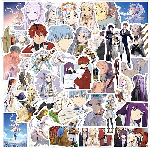 DAOWIN Lot de 50 autocollants Frieren en vinyle pour skateboard, guitare, ordinateur portable, bagages, fête d'anniversaire - Nail Gallerys