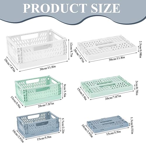 Lot de 5 boîtes pliantes en plastique (30 x 20 x 12 cm) (20 x 15 x 9 cm) (15 x 10 x 5,7 cm) - Mini boîtes de rangement pliables - Multicolore, stable, pour la maison, le bureau, le magasin, l'école - Nail Gallerys