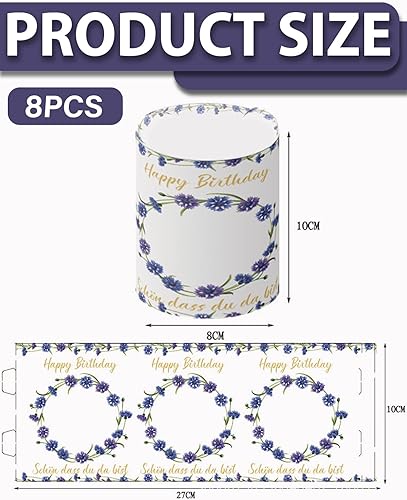 CULEB Lot de 8 Photophores,Decoration Anniversaire,Décoration Table Anniversaire Imprimé Avec Une Couronne Violette,aux Garçons Filles Adultes Enfants D'anniversaire,pour Bougies Chauffe-Plat Bougies - Nail Gallerys