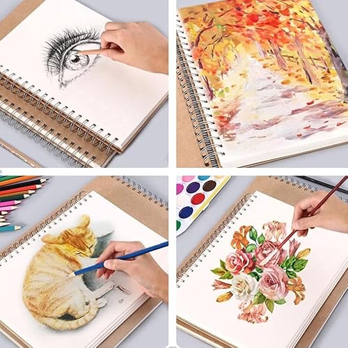 Lot de 4 Carnet de Croquis A5 – Carnet de Croquis Vvierge A5, 30 feuilles Carnet de Dessin, Carnet de Croquis à Couverture Rigide 160 g/m² Convient pour Crayons Aquarelle - Nail Gallerys